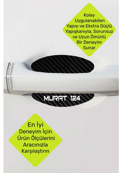 Tofaş Murat 124 Kapı Içi Karbon Desenli Estetik ve Koruyucu Çizik Önleyici Folyo Takımı Murat 124 Yazılı indirimleri