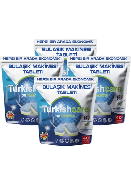 Hepsi 1 Arada 40 Lı Bulaşık Makinası Tableti x 4 Paket (160 Tablet)