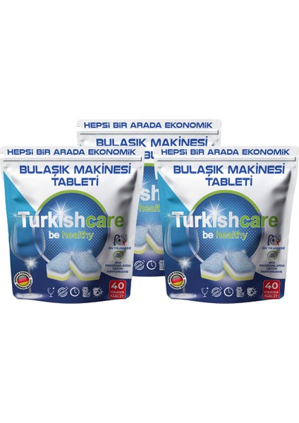 Hepsi 1 Arada 40 Lı Bulaşık Makinası Tableti x 3 Paket (120 Tablet)