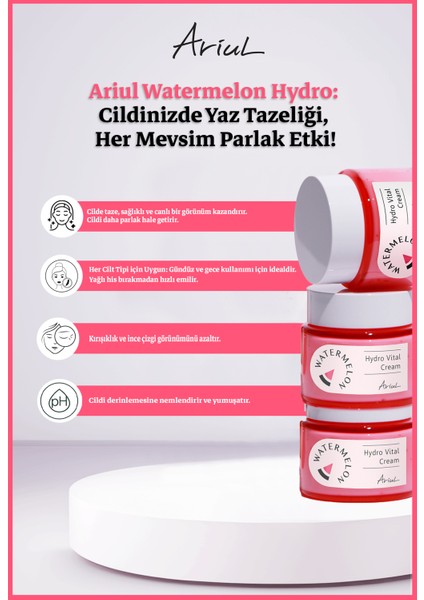 Güçlü Nemlendirme Etkili Kırışık Karşıtı, Aydınlatıcı Karpuz Özlü Bl-Fill Up İçerikli Krem 55 ml