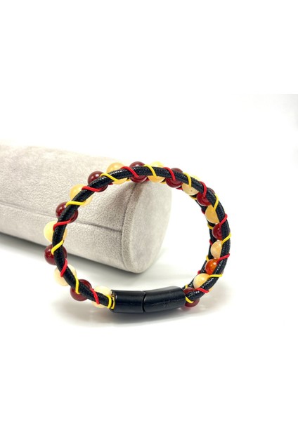 Sertifikalı Gs Kalın Deri Doğal Taş Bileklik Kilit Kapama Kalsit ve Akik Taşı fiyatları