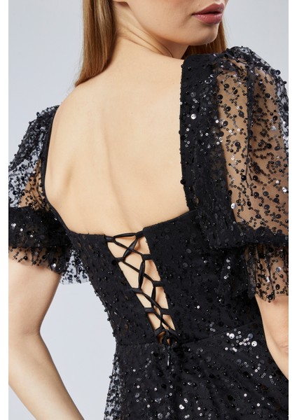 Kalp Yaka Inci Boncuklu Abiye Elbise modelleri