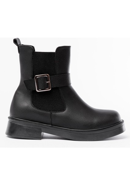 Infon Ayakkabı Marketi 02-2004 Siyah Toka Aksesuarlı Lastikli Günlük Kadın Bot indirimleri