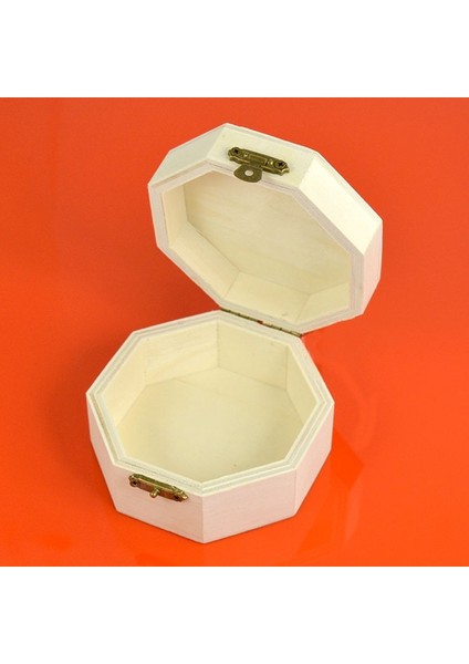 Sekizgen Takı Bitirme Depolama Ahşap Kutu Ambalaj Hediye Kutusu 9.7X10X5.1CM (Yurt Dışından)