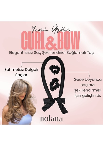 Curl&bow | Isısız Saç Şekillendirici Bağlamalı Saç Sosisi