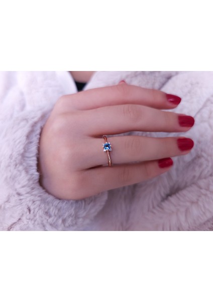 Pırlanta ve London Blue Topaz Taşlı Aurora Yüzük 0417R0282 fırsatları
