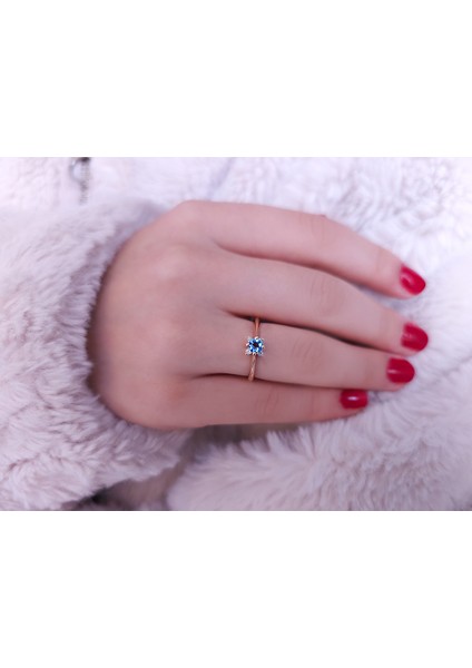 Pırlanta ve London Blue Topaz Taşlı Aurora Yüzük 0417R0282 indirimleri