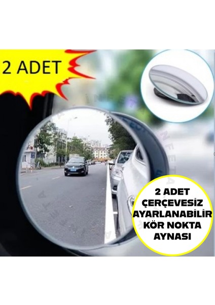 Kör Nokta Aynası Park Aynası 360 Derece 3m Foam Yapıştırıcılı Hareketli 2 Adet