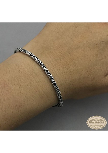 925 Ayar Gümüş 2 mm Erkek Kral Bileklik