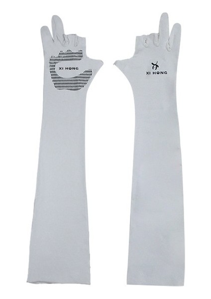 Yaz Parmaksız Güneş Koruyucu Eldiven Kadınlar Açık Havada Sürüş Kaymaz ve Nefes Alabilir Uzun Güneşlik (Yurt Dışından)