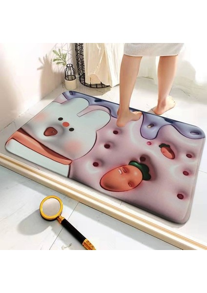 3D Karikatür Pazen Yatak Odası Giriş Kat Mat Banyo Kapısı Emici Mat Ev Banyo Kaymaz Mat (Yurt Dışından)