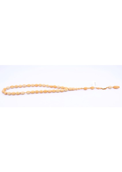 Arpa Kesim Sıkma Kehribar Tesbih 8,5 x 11,5 mm 1009