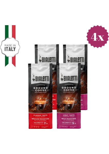 4 Adet Delicato ve Classico 250 gr Öğütülmüş Kahve