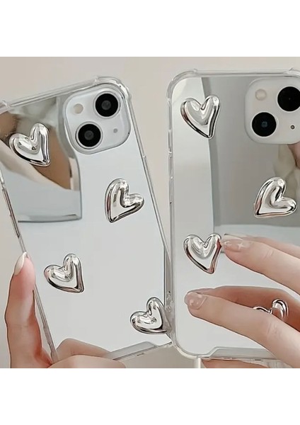 Apple iPhone Gümüş Kalp Detaylı Telefon Kılıfı fiyatları