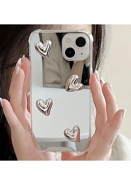 Apple iPhone Gümüş Kalp Detaylı Telefon Kılıfı fırsatları