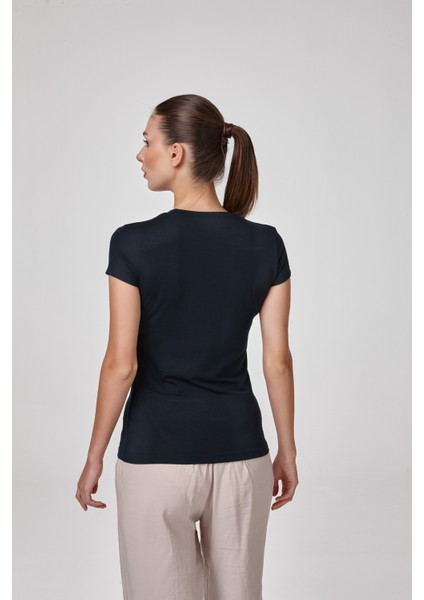 Kadın Kısa Kollu V Yaka Body T-Shirt Fit Kalıp fiyatları