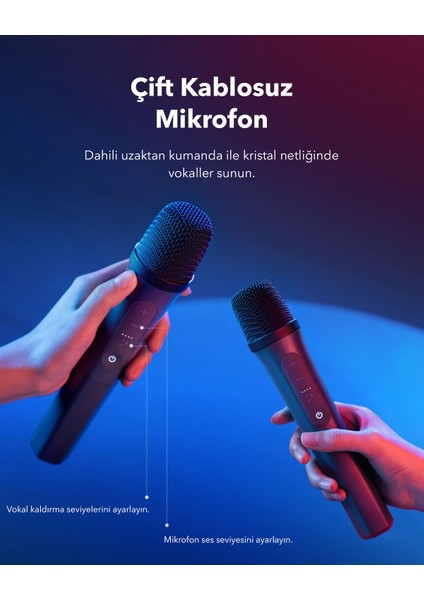 Soundcore Rave 3 AI Karaoke Bluetooth Hoparlör - 160 W Güçlü Ses - 12 Saat Çalma Süresi - A31A3
