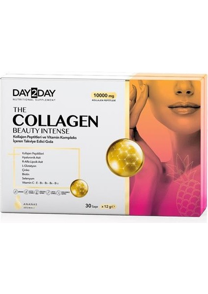 DAY2DAY The Collagen Beauty Intense Ananas Aromalı Kolajen Takviyesi 30 Saşe