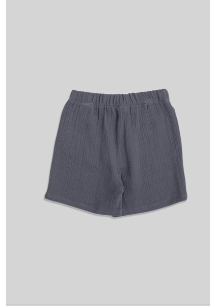 Nate Koyu Gri Muslin Erkek Çocuk Şort modelleri