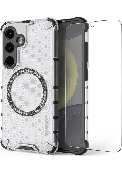 Samsung Galaxy S23 Plus Manyetik Petek Tasarımı Tpu + Pc Telefon Kapağı (Yurt Dışından)