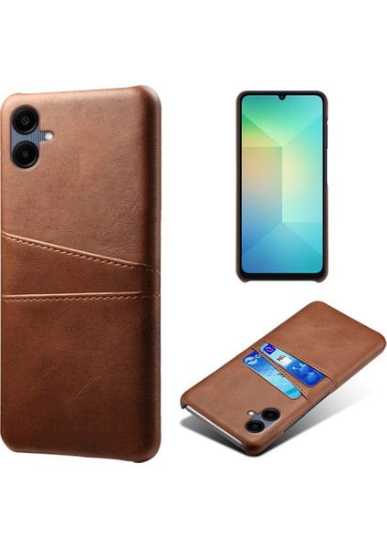 Samsung Galaxy A06 Çift Kart Yuvaları Pu Deri + Sert Pc Telefon Kapağı (Yurt Dışından)
