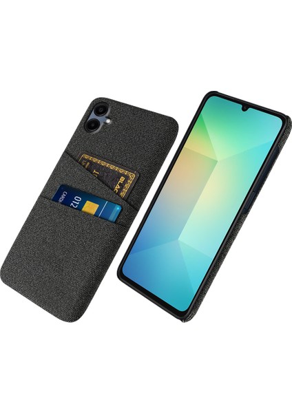 Samsung Galaxy A06 Kumaş + Çift Kart Yuvalı Sert Pc Telefon Kapağı (Yurt Dışından)