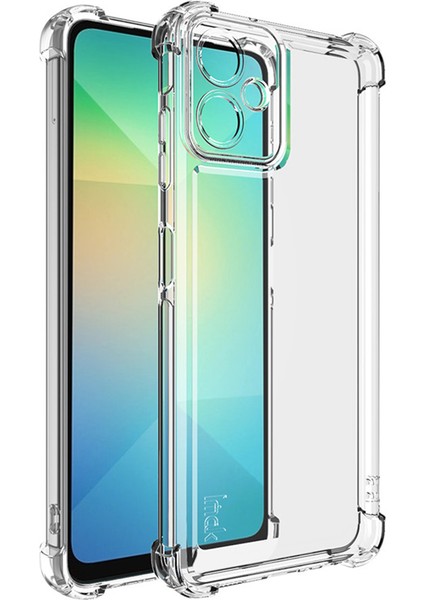 Samsung Galaxy A06 Düz Çerçeve Dört Köşe Darbeye Dayanıklı Şeffaf Tpu Kapak (Yurt Dışından)
