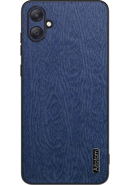 Samsung Galaxy A06 Ahşap Dokulu Pu Deri Kaplamalı Pc+Tpu Telefon Kapağı (Yurt Dışından)