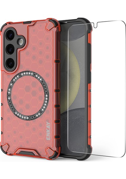 Samsung Galaxy S23 Plus Manyetik Petek Tasarımı Tpu + Pc Telefon Kapağı (Yurt Dışından)