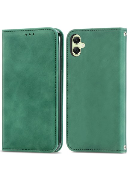 Samsung Galaxy A06 Cilt Dokunma Duygusu Deri Cüzdan Telefon Kapağı Manyetik Emme (Yurt Dışından)