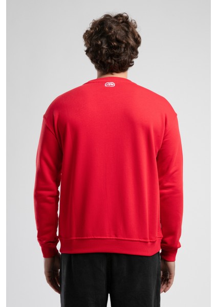 Eastsıde Kırmızı Bisiklet Yaka Nakışlı Loose Fit Erkek Sweatshirt fiyatları