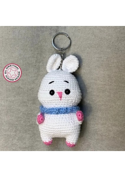 Uretti El Örgüsü Amigurumi Beyaz Tavşan Anahtarlık