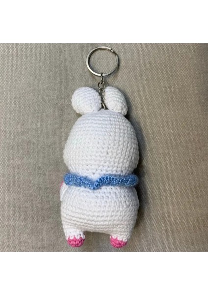 Uretti El Örgüsü Amigurumi Beyaz Tavşan Anahtarlık