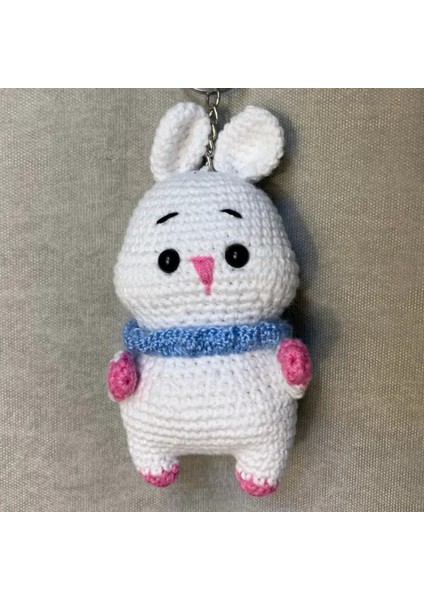 Uretti El Örgüsü Amigurumi Beyaz Tavşan Anahtarlık