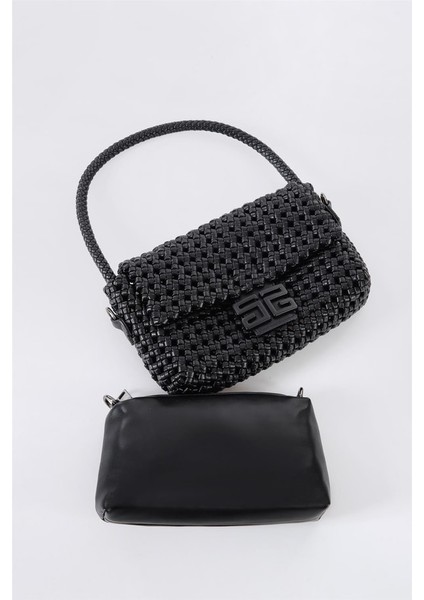 Kadın Omuz Askılı Kol Çantası 17574 Siyah indirimleri