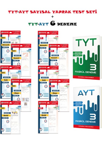 Özdebir Yayınları Tyt-Ayt Sayısal Yaprak Test Seti + 6 Genel Deneme