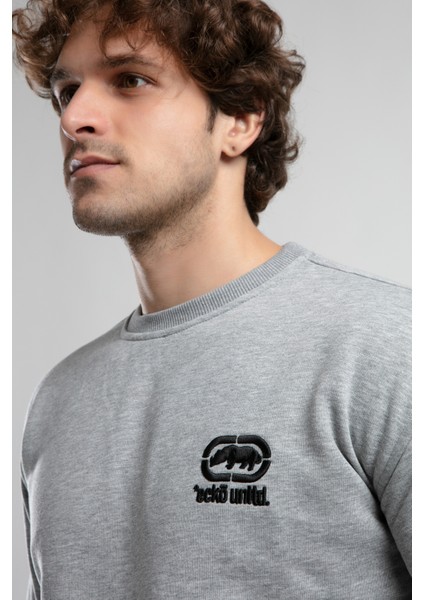 Eastsıde Gri Bisiklet Yaka Nakışlı Loose Fit Erkek Sweatshirt fiyatları