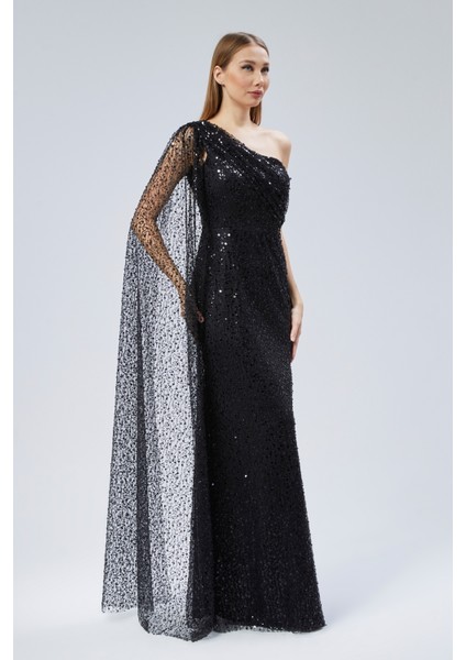 Tek Omuzlu Uzun Balık Abiye Elbise fiyatları