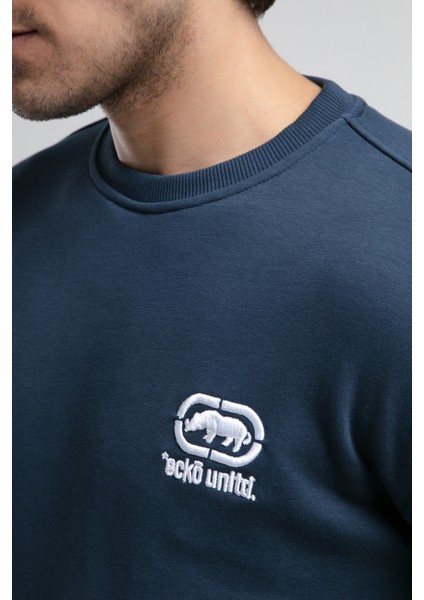 Eastsıde Lacivert Bisiklet Yaka Nakışlı Loose Fit Erkek Sweatshirt fiyatları
