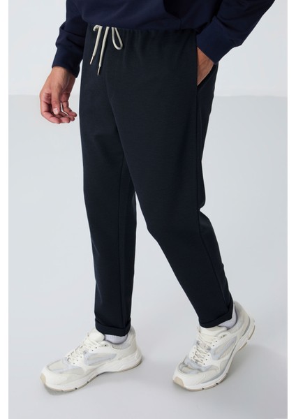 Lacivert Yüzeyi Dokulu Standart Fit Erkek Eşofman Takım - 82154