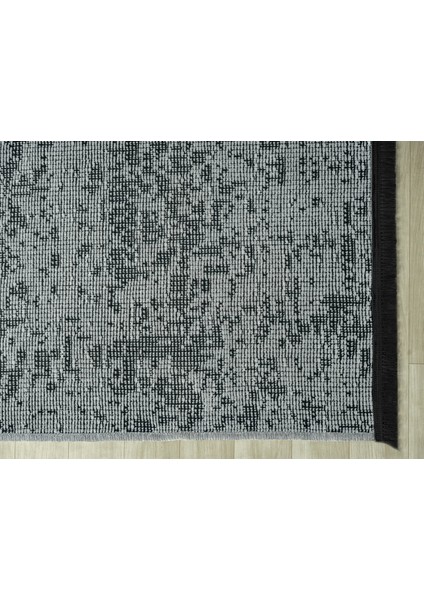 Aura Pixel Grey- Pamuk Tabanlı Yıkanılabilir Şönil Kilim