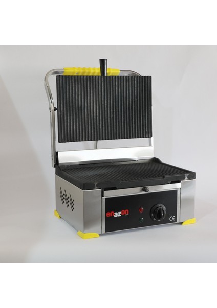 12 Dilim Elektrikli Döküm Tost Makinesi  1550 W. - Döküm 35X24 - 11,75 kg - Inoks - Sarı