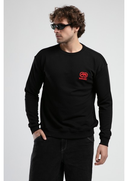 Eastsıde Siyah Bisiklet Yaka Nakışlı Loose Fit Erkek Sweatshirt indirimleri