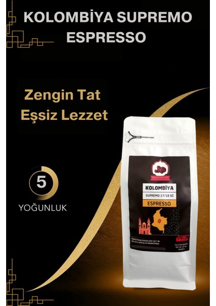 Kolombiya Espresso Çekirdek Kahve 250 gr