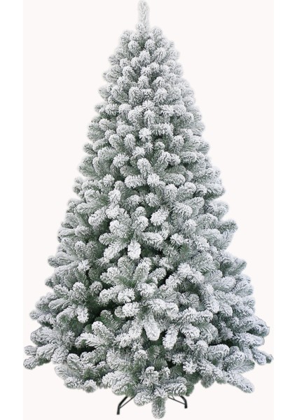 Karlı Dolgun Yaprak Yılbaşı Çam Ağacı 300 cm 2946 Yoğun Dallı (Kendinden Led'li)