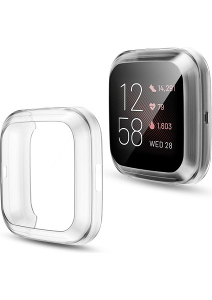 Fit Versa 2 Kaplama Tpu Her Şey Dahil Koruyucu Shl(Siyah) Için (Yurt Dışından)
