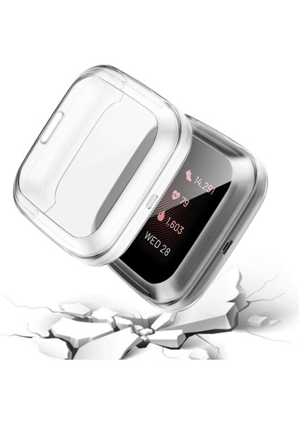 Fit Versa 2 Kaplama Tpu Her Şey Dahil Koruyucu Shl(Siyah) Için (Yurt Dışından)