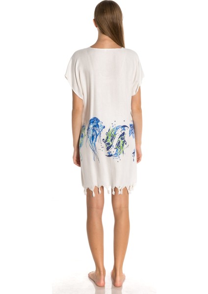 Peştemal Plaj Elbisesi ve Panço - Baskılı Viskon Yazlık Ince Dokuma - African fiyatları