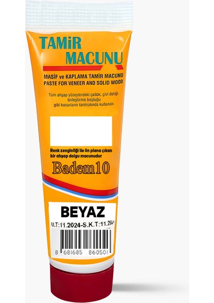 Ahşap Parke Tamir Macunu Beyaz Mobilya Dolgu Çatlak Çizik Giderici 200 gr Kullanıma Hazır Macun