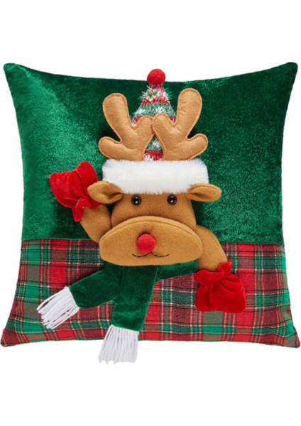 Happy Sugar Yeşil Kadifeli Peluşlu Yastık Kılıf 42 cm